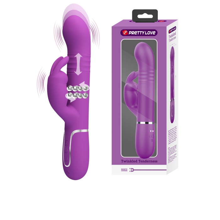 Multifonsiyonlu Oynarbaşlı 7 titreşimli Rabbit Vibratör Mor