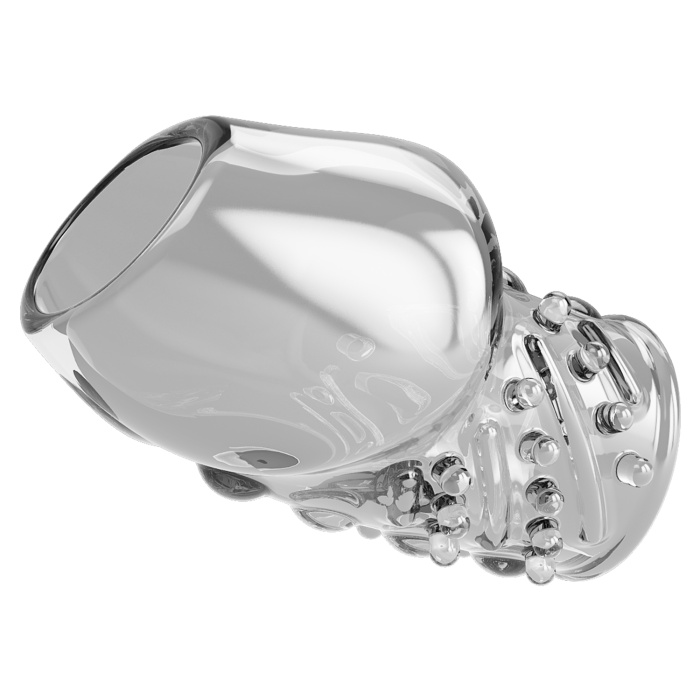 Tırtıklı Ucu Açık Güçlü Penis Kılıfı Şeffaf