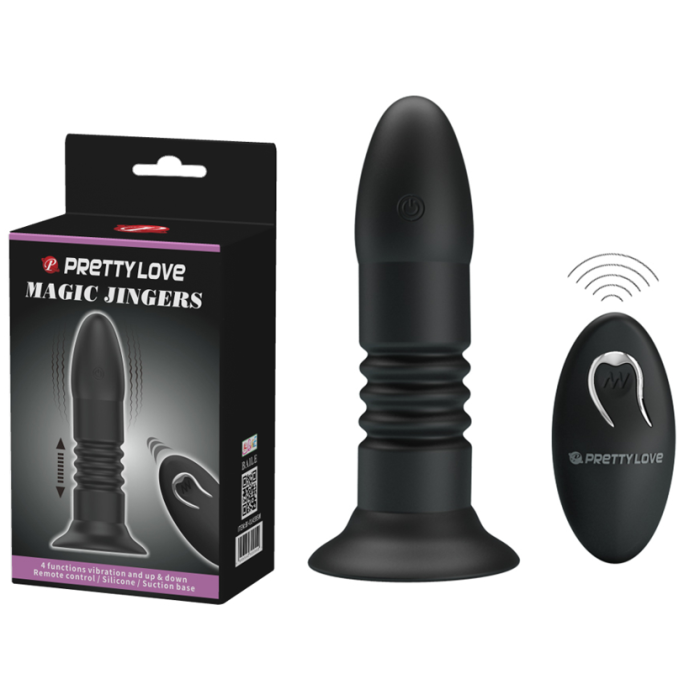 İleri Geri Hareket Edebilen Anal Plug Uzaktan Kumandalı 4 Titreşimli Anal Tıkaç