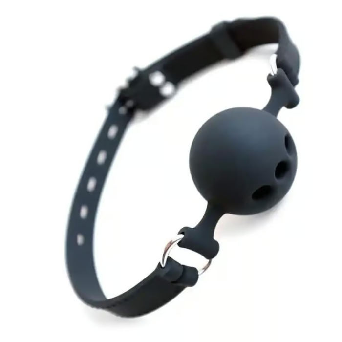 SİYAH DERİ AYARLANABİLİR FANTEZİ AĞIZ TOPU