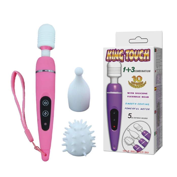 3 Başlıklı Titreşimli AV Massager Klitoral Vibratör Mastürbatör