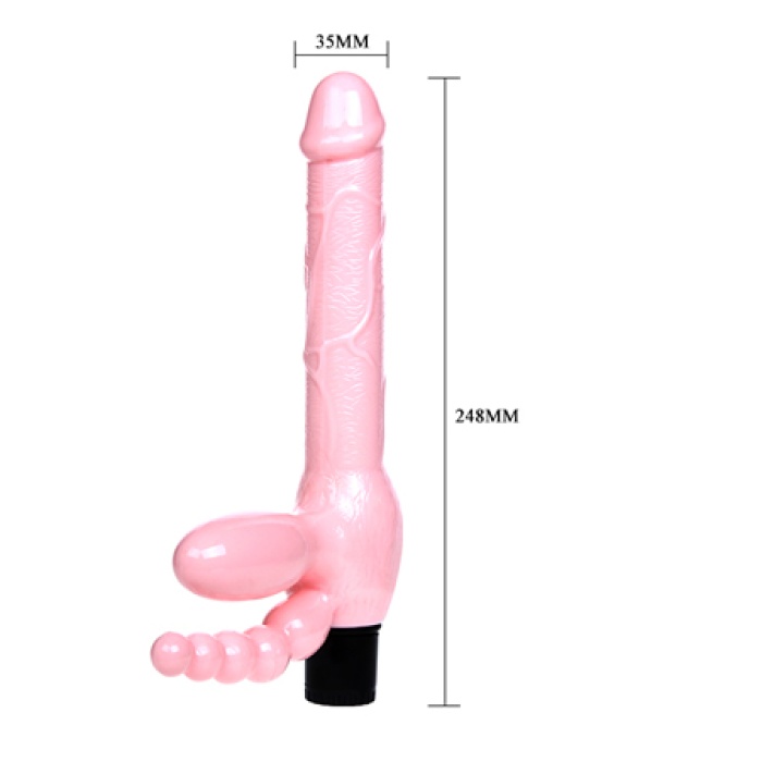 Çift Taraflı Strapon G-Spot Vibratör Anal Plug