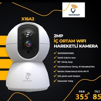 ONIXSMART X16A2 IÇ Ortam Kablosuz 2MP PTZ Kamera kamera SES QC13FHTYC TUYA BEBEK VE BAKICI İZLEME WİFİ KAMERA