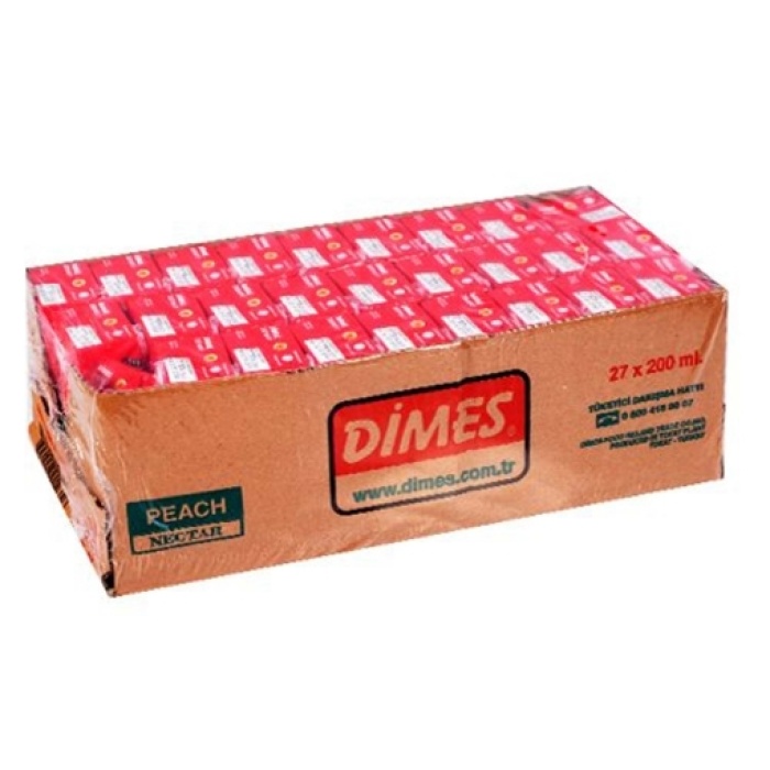 Dimes Şeftali Meyve Suyu 27x200 ml. (2li)