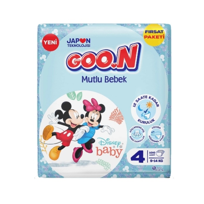 Goon Mutlu Bebek Bezi Fırsat Pk. Maxi 100lü (4) (4lü)