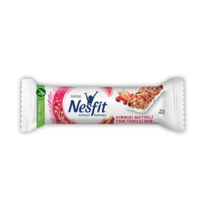 Nesfit Kırmızı Meyveli Tam Tahıllı Bar 23,5 Gr. (12li)