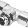 Metal Orta Bacak TE Bağlantı Pnömatik Rekor Nikel Kaplı Fitting
