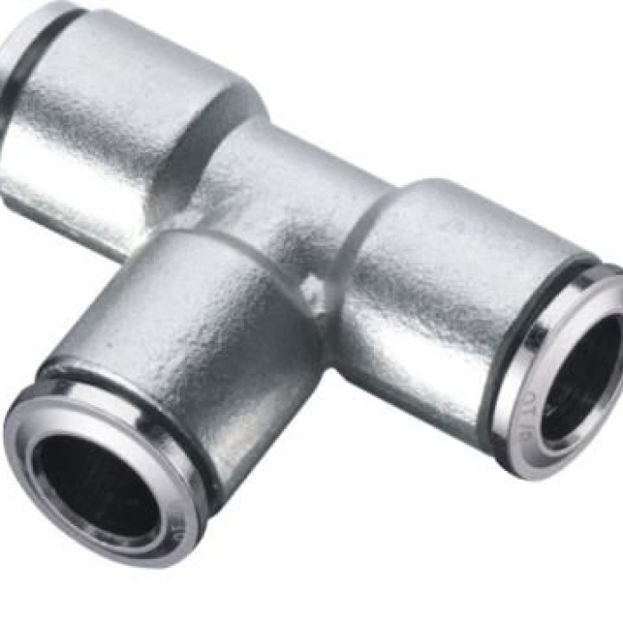 Metal TE Bağlantı Pnömatik Rekor Nikel Kaplı Fitting