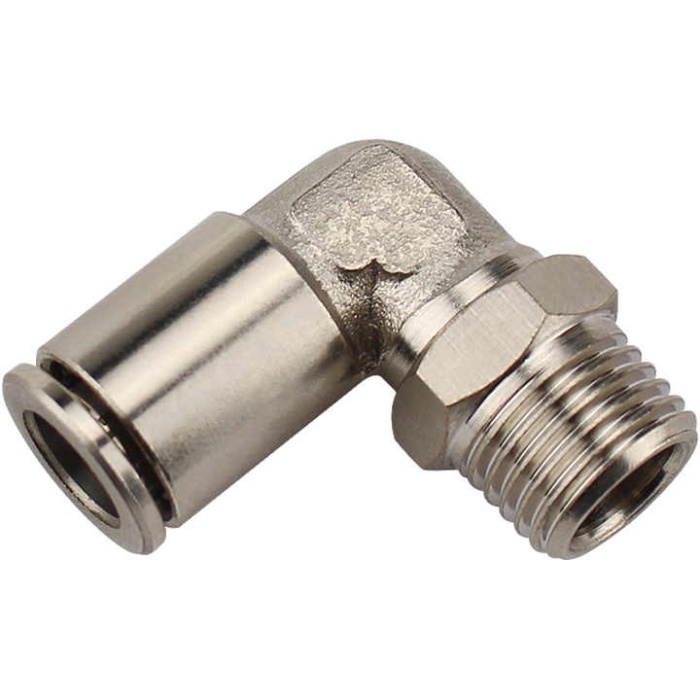 Metal Döner Dirsek Pnömatik Fitting Nikel Kaplı Rekor