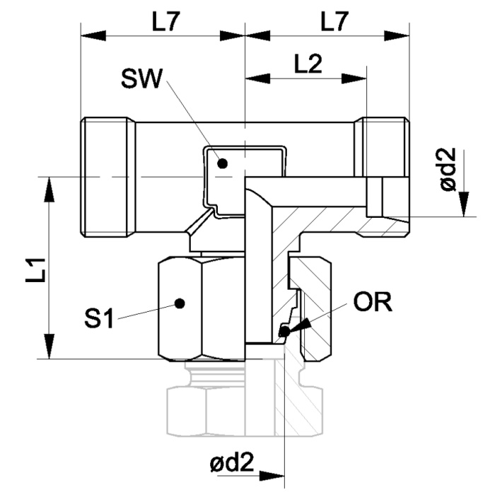 Metrik TE Bağlantı Çinko Nikel Kaplı Hidrolik Bağlantı Fitting XVELO NW