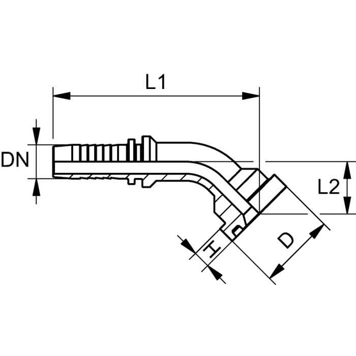 Flanşlı Hortum Rakoru Çinko Nikel Kaplı Hidrolik Bağlantı Rekoru Presli Fitting PN SF