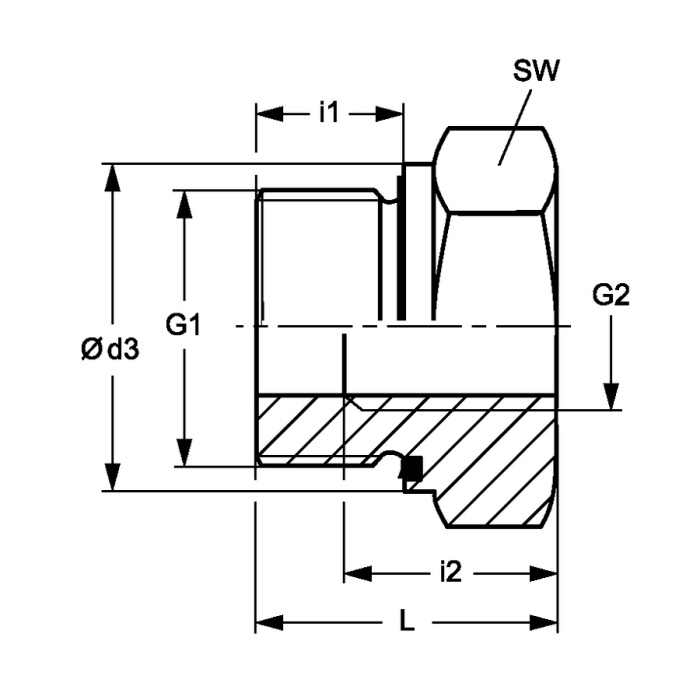 BSP PFX Tip Redüksiyon Çinko Nikel Kaplı Hidrolik Rekor Rakor Fitting RIK RIL NW