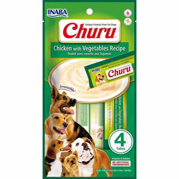 Inaba Churu Sebzeli ve Tavuklu Tamamlayacı Köpek Ödül Maması 12li