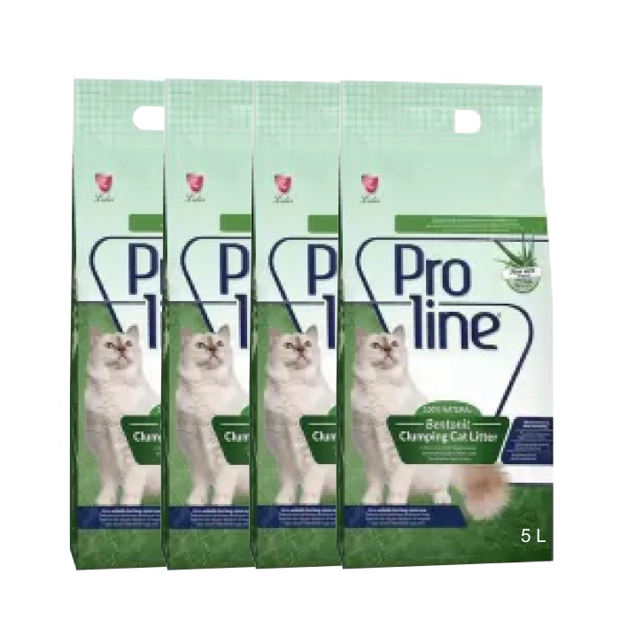 PROLİNE BENTONİT KEDİ KUMU 5 LT ALEOVERA 4 ADET