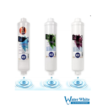 Water White FLT 3625–3626 3’lü Inline Su Arıtma Filtresi Seti