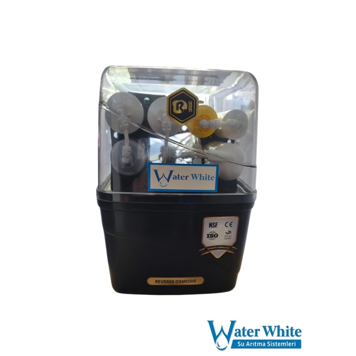 Water White 6 Aşamalı NSF Sertifikalı RO Sistem Class Şeffaf Siyah Kasa Su Arıtma Cihazı