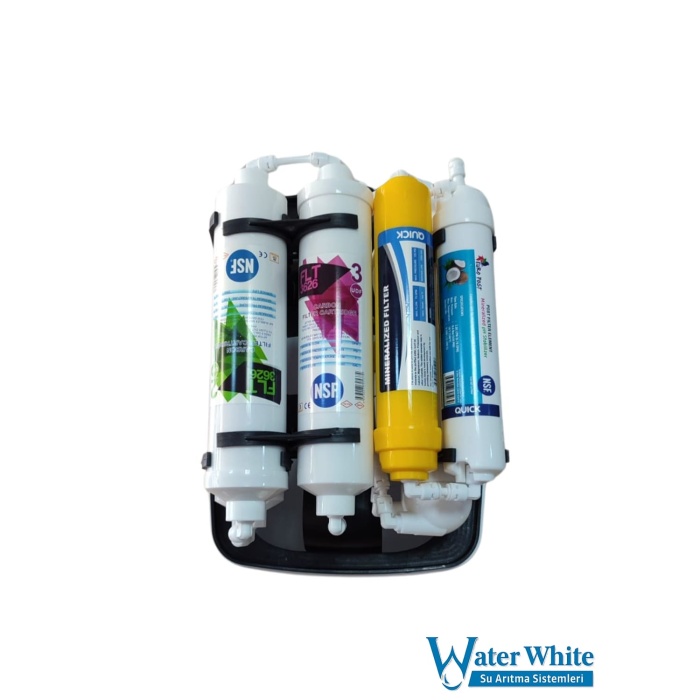 Water White 6 Aşamalı NSF Sertifikalı RO Sistem Class Şeffaf Siyah Kasa Su Arıtma Cihazı