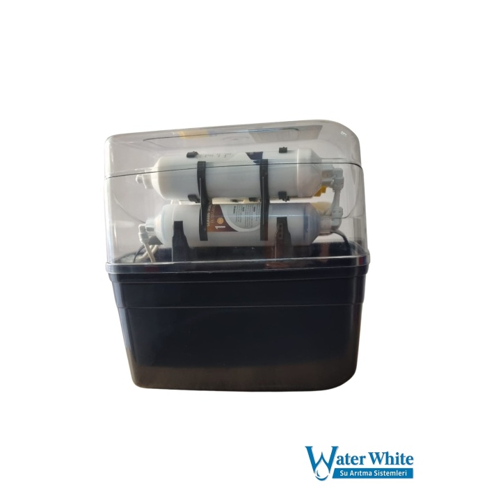 Water White 6 Aşamalı NSF Sertifikalı RO Sistem Class Şeffaf Siyah Kasa Su Arıtma Cihazı