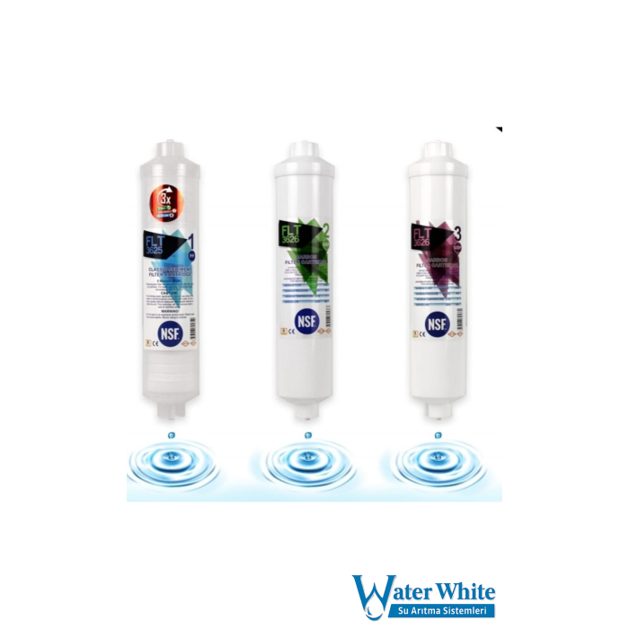 Water White FLT 3625–3626 3’lü Inline Su Arıtma Filtresi Seti