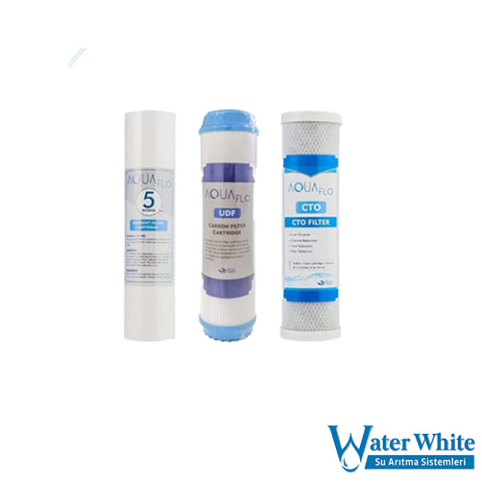 Water White Açık Kasa Cihaz 3’lü Su Arıtma Filtresi Seti