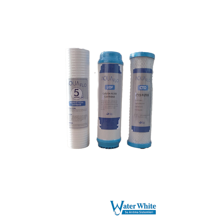 Water White Açık Kasa Cihaz 3’lü Su Arıtma Filtresi Seti