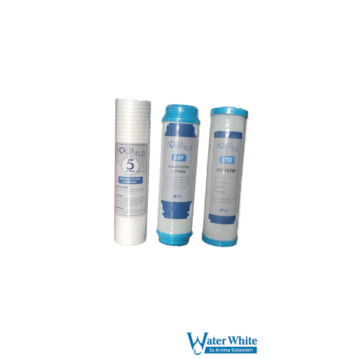 Water White Açık Kasa Cihaz 3’lü Su Arıtma Filtresi Seti