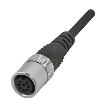 BCC0L21  -  Kablo M16 8Pin 5Metre Pur Blendajlı Siyah Düz Dişi