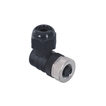 T4112002081-000  -  M12 8 pin açılı soket DİŞİ, RA, A KODU, 8P, PG9,