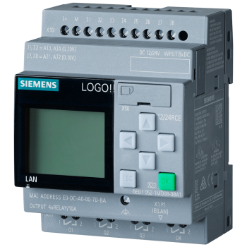 6ED1052-1MD08-0BA2  -  LOGO! 12/24 RCE 12-24V/12-24V/ Röle + Saat 8DI / 4D0
