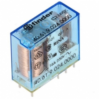 40.61.9.024.0000  -  1 KNTK., 16A, 24VDC MİNYA PCB RÖLE; FİNDER