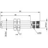 BES060U  -  Endüktif M12 PNP NO 4mm Düz Kafa Boy:65mm