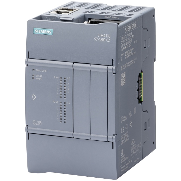 6ES7214-1AH50-0XB0  -  SIMATIC S7-1200 G2: compact CPU 1214C DC/DC/DC; power supply: DC 20.4-28.8 V DC; onboard I/O: 14x DI 24 V DC; 10 DO 24 V DC; memory: program 250 KB data: 750 KB, retentivity: 20 KB