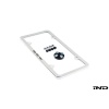 BMW Laser Slimline License Plate Frame with BMW Roundel Valve Stem Caps - Polished Silver