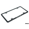 BMW Laser Slimline License Plate Frame with BMW Roundel Valve Stem Caps - Satin Black