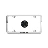 BMW Laser Slimline License Plate Frame with M Logo Valve Stem Caps - Polished Silver