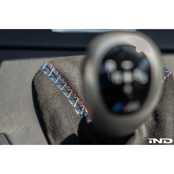 IND E9X M3 Tri-Color Stitched Alcantara Shift Boot