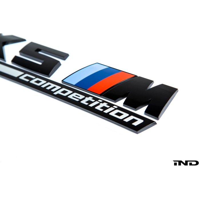 BMW F95 X5M Competition Trunk Emblem - Gloss Black