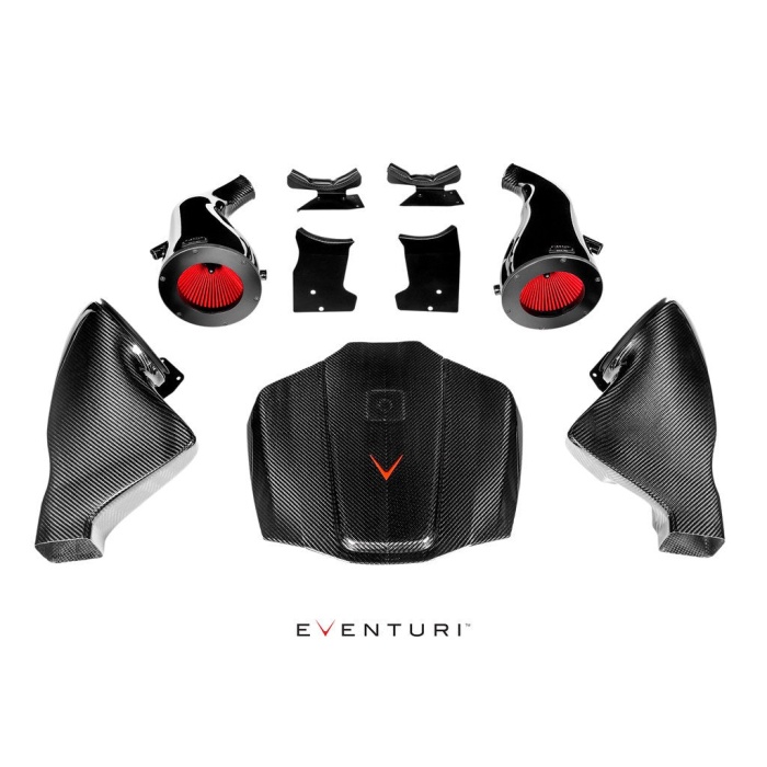 Eventuri Mercedes C190 / R190 AMG GT / GTS / GTR Black Carbon Intake + Engine Cover - Gloss