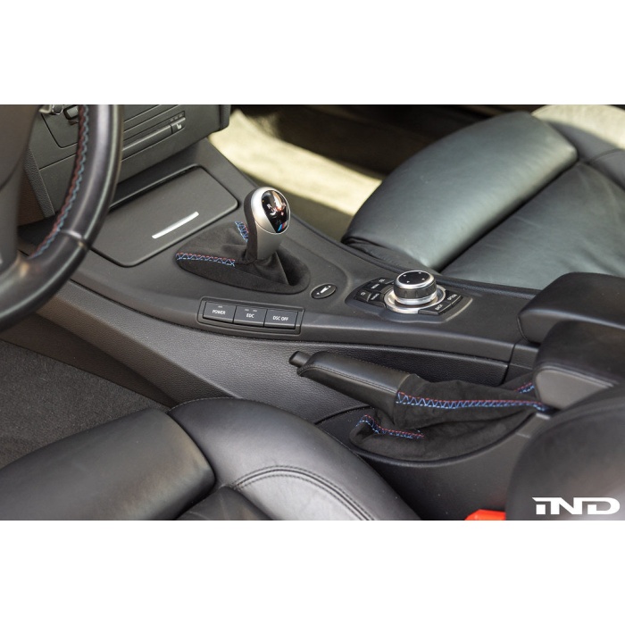 IND E9X M3 Tri-Color Stitched Alcantara E-Brake Boot - LHD