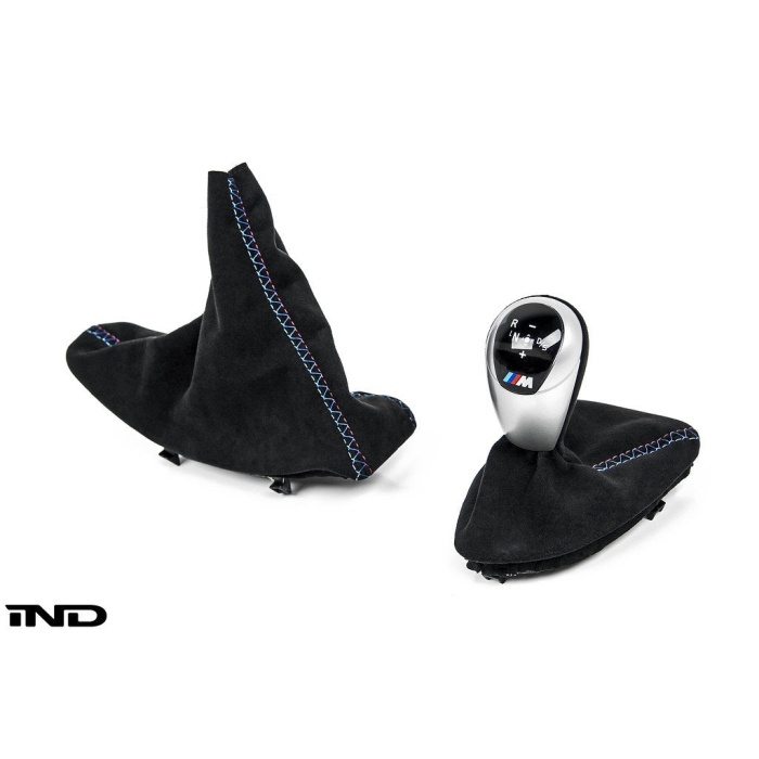 IND E9X M3 Tri-Color Stitched Alcantara E-Brake Boot - LHD