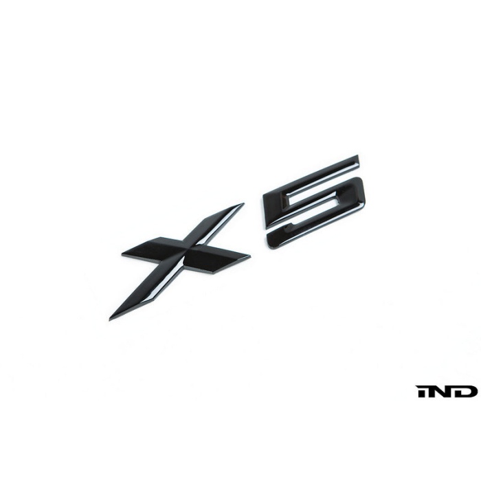 IND E70 X5 Gloss Black Painted Trunk Emblem