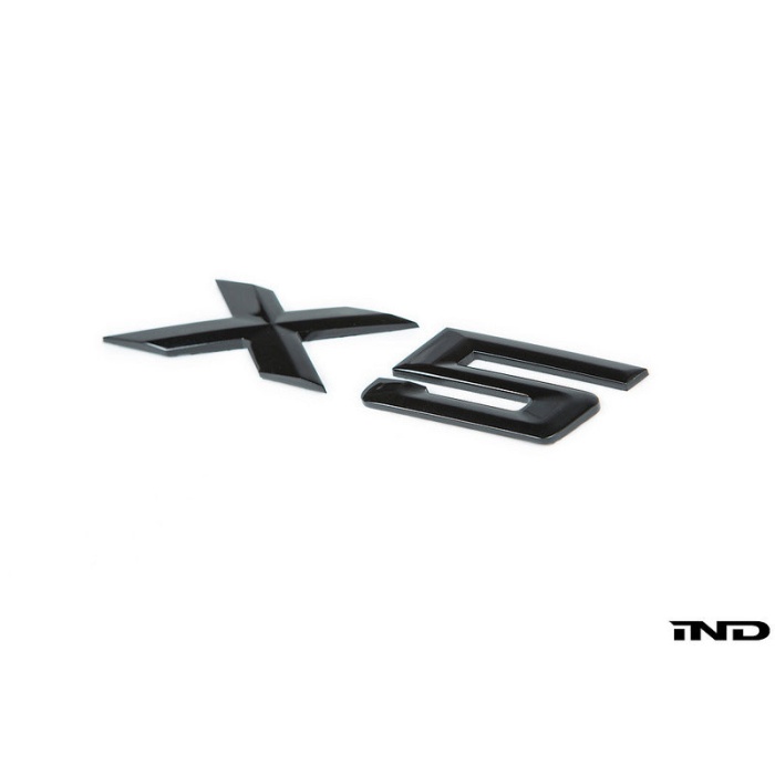 IND E70 X5 Gloss Black Painted Trunk Emblem