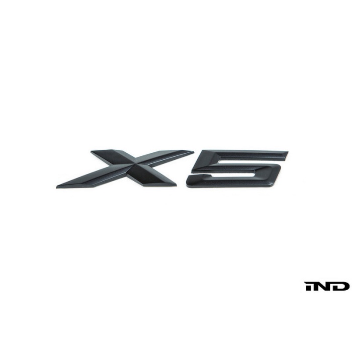IND E70 X5 Gloss Black Painted Trunk Emblem