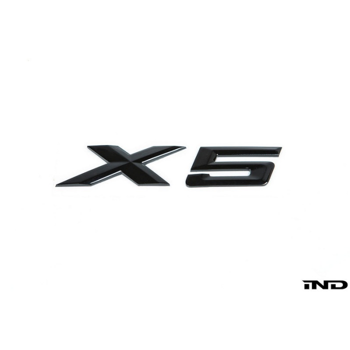 IND E70 X5 Gloss Black Painted Trunk Emblem