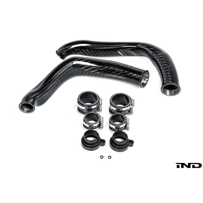 Eventuri BMW F8X M2C M3 M4 S55 Black Carbon Charge Pipe Set - Gloss