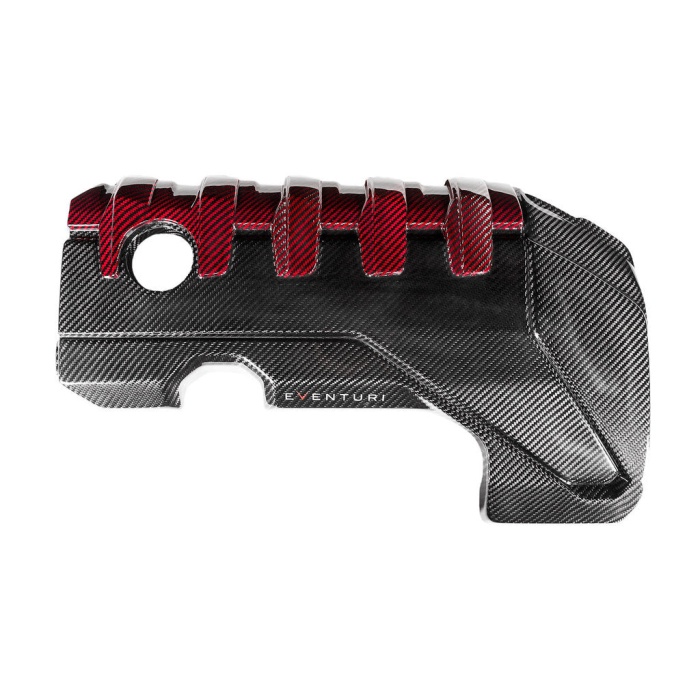 Eventuri Audi 8Y / 8V RS3 / 8S TTRS Black Carbon and Red Kevlar Engine Cover