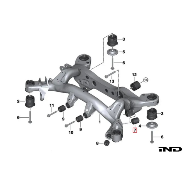 Fall-Line Motorsports G8x / F8x / E9x / E82 Rear Lower Control Arm Cup Subframe Bearing Set
