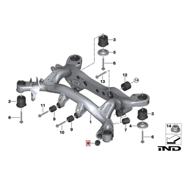 Fall-Line Motorsports E9X M3 / E82 1M Lower Tension Arm Bearing - Inner