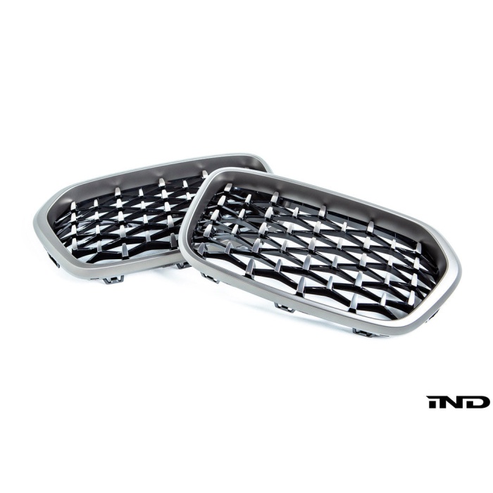 BMW F39 X2 Burnished Aluminum Front Grille Set - Mesh
