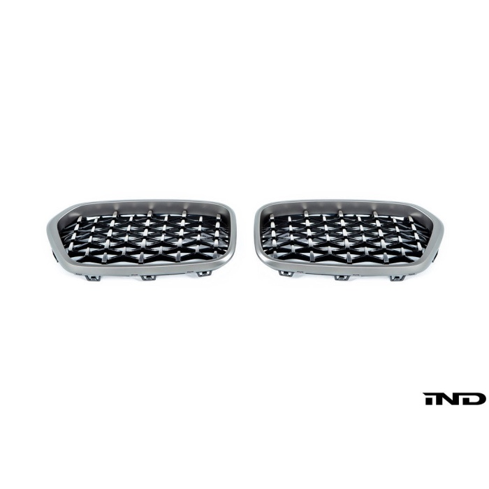 BMW F39 X2 Burnished Aluminum Front Grille Set - Mesh